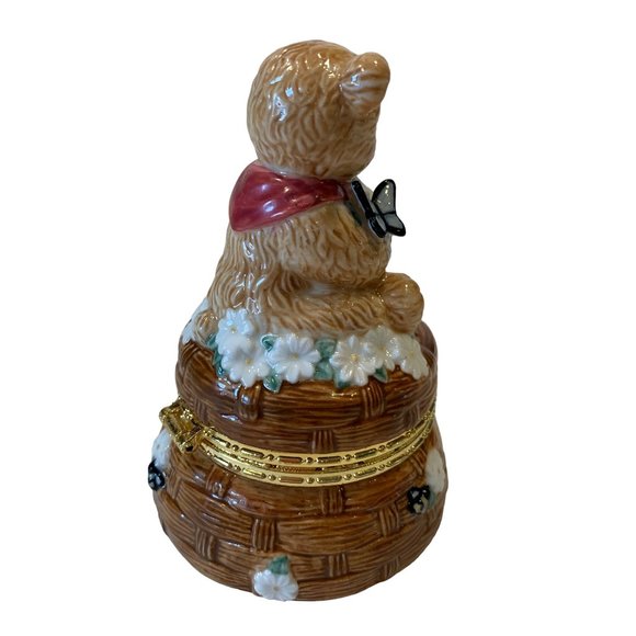 SF Music Box Teddy Bear Butterflies Bees Trinket Box Song My Favorite Things - Picture 5 of 11
